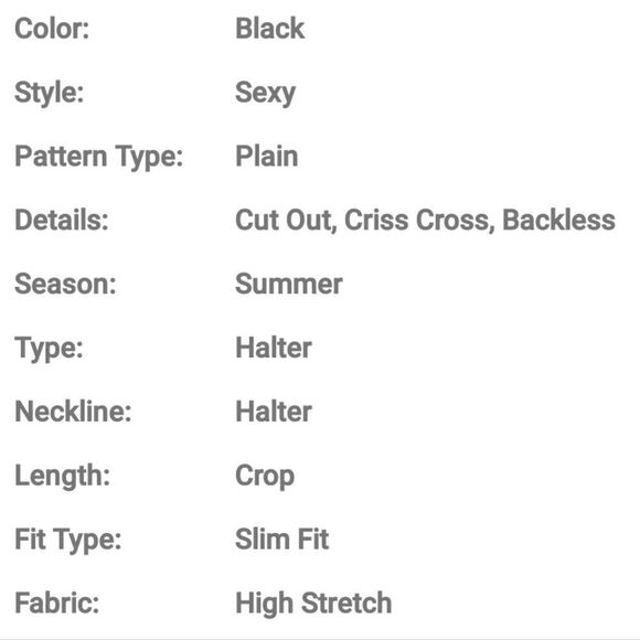 Black Crisscross Cropped Halter Top - Picture 6 of 7